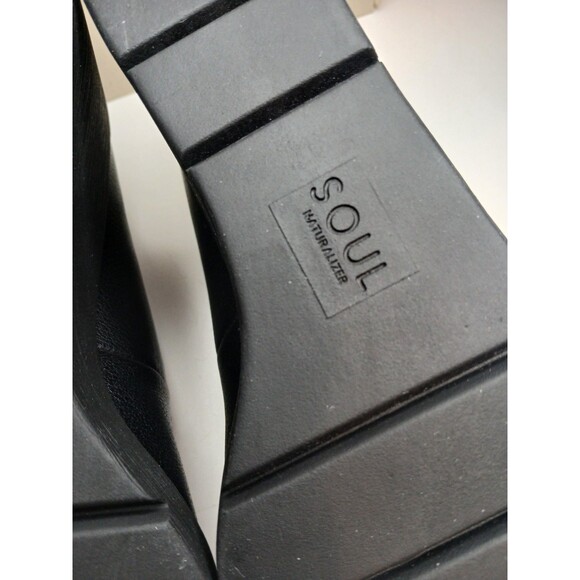 Soul Naturalizer Sz 9.5 Adore Black Tumble Faux Leather Mary Jane Wedge Heels - Picture 9 of 14